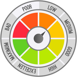 color scale with arrow from no to max and change vector image