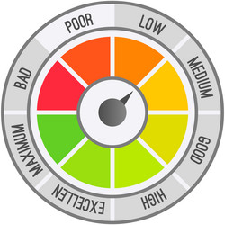 Color scale with arrow from no to max and change vector