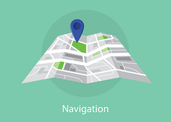 Navigation Map with Pin Icon vector