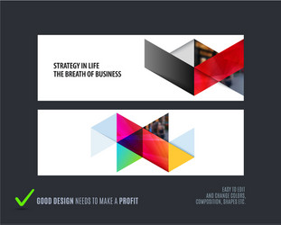 Abstract set of horizontal website banners vector