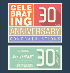 anniversary retro background 30 years vector