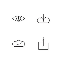 cyber security linear icons set simple outline vector image