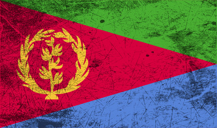 Flag of eritrea with old texture vector