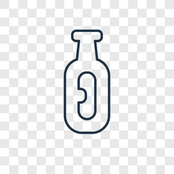 Flask concept linear icon isolated on transparent vector