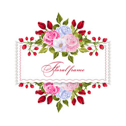 Rectangle frame with honey flowers and bees Vector Image