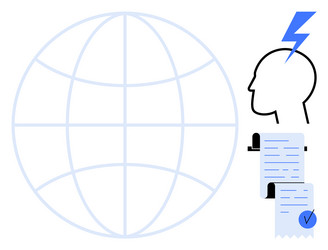 global idea implementation and planning concept vector image