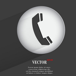 Phone flat modern web button with long shadow vector