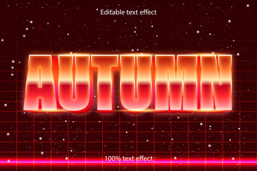 autumn editable text effect retro style vector image