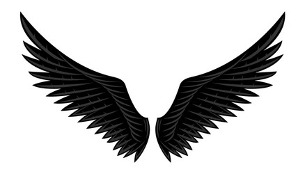 Black wings on a white background vector