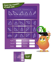 count the triangles for each type vector image