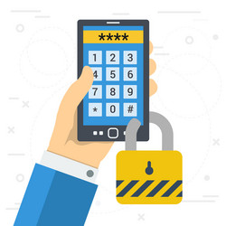 phone with a password for secure login vector