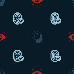 Set eye scan lock and fingerprint on seamless vector