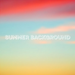 Abstract summer background with halftone overlay vector