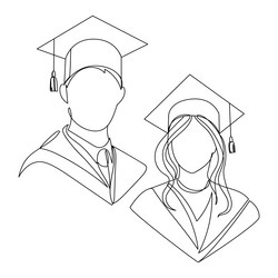 Academic Graduates Line Art