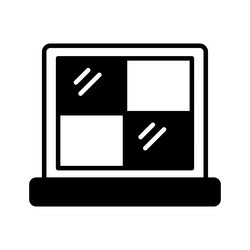 glass window with different blocks icon vector image