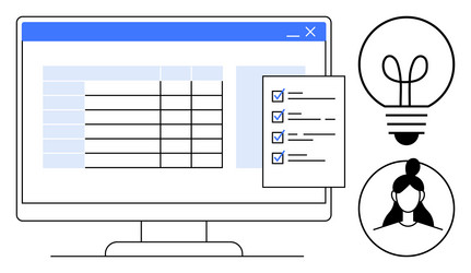 productivity dashboard with tasks checklist user vector image