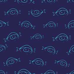 Sketchy Open Eyes Pattern vector image
