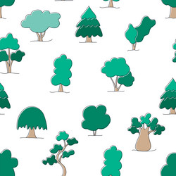 various trees seamless pattern forest background vector image