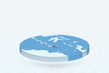 3d isometric map highlighting east timor in red vector image