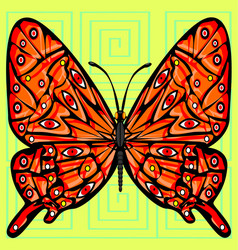 abstract color image of the large red butterfly vector image