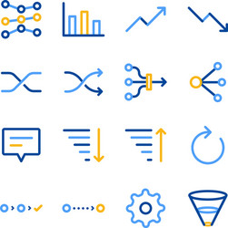Analytics Icon Set - Data & Insights vector image
