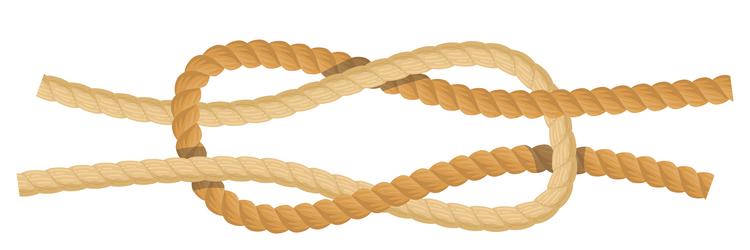 Complex knot tied using thick rope nautical rope Vector Image