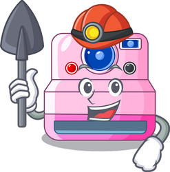 miner instant camera in a shape character vector