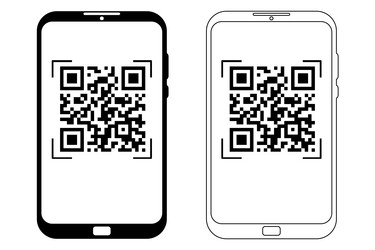 mobile phone scan qr code reader applecation vector image