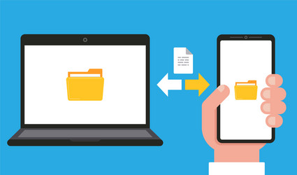 synchronization documents on a computer vector image