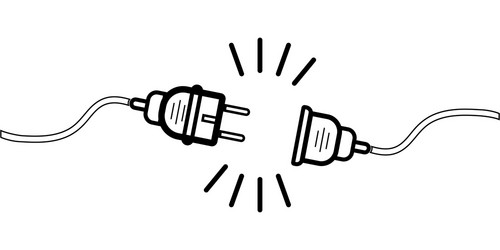 Unplugged sockets editable stroke minimalistic vector