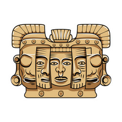 Aztec statue head Royalty Free Vector Image - VectorStock