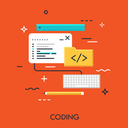 coding flat concept vector