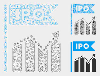ipo chart mesh carcass model and triangle vector image