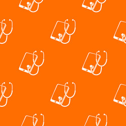 problem search smartphone pattern orange vector image