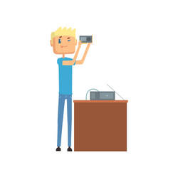 system administrator networking service cartoon vector image
