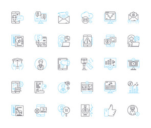 web technology linear icons set html css vector