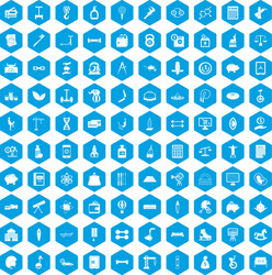 100 balance icons set blue vector