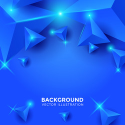 Abstract blue triangle background 3d triangles Vector Image