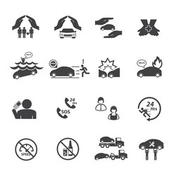 Car Insurance Icons Collection Vector Image