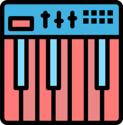 controller hardware keyboard midi music flat vector image