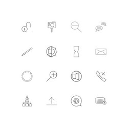 Interface linear thin icons set outlined simple vector