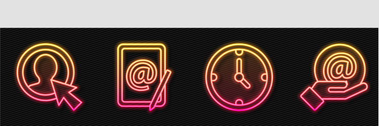 set line clock create account screen mail and e vector image