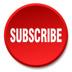 Subscribe red round flat isolated push button vector