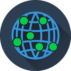 globe connection point icon vector image