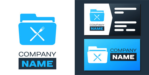 logotype crossed fork and knife over folder icon vector image