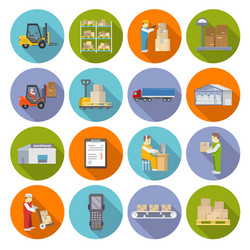 Warehouse flat horizontal banners Royalty Free Vector Image