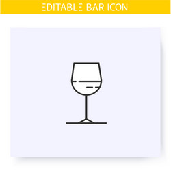 Wine glass line icon editale vector