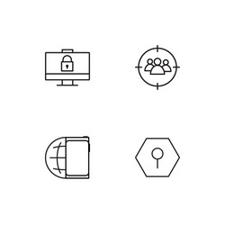 cyber security linear icons set simple outline vector image