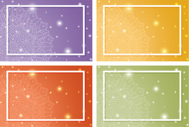 four background templates with mandala patterns vector image