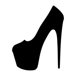 High Heel Shoe Silhouette Vector Image